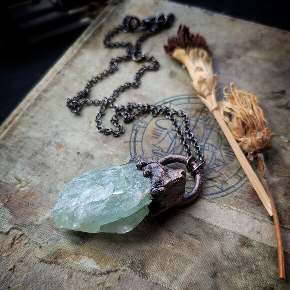 Electroformed Fluorite Necklace - Picture 1 of 6